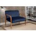 Poltrona Namoradeira 2 Lugares Anita - Suede Azul Marinho