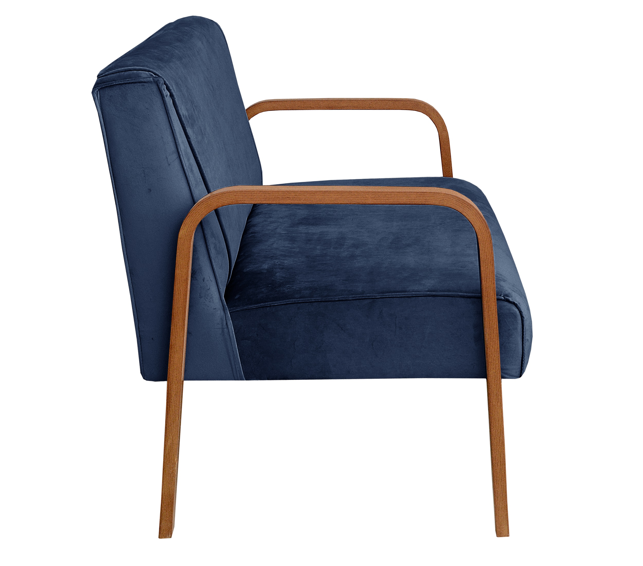 Poltrona Namoradeira 2 Lugares Anita - Suede Azul Marinho
