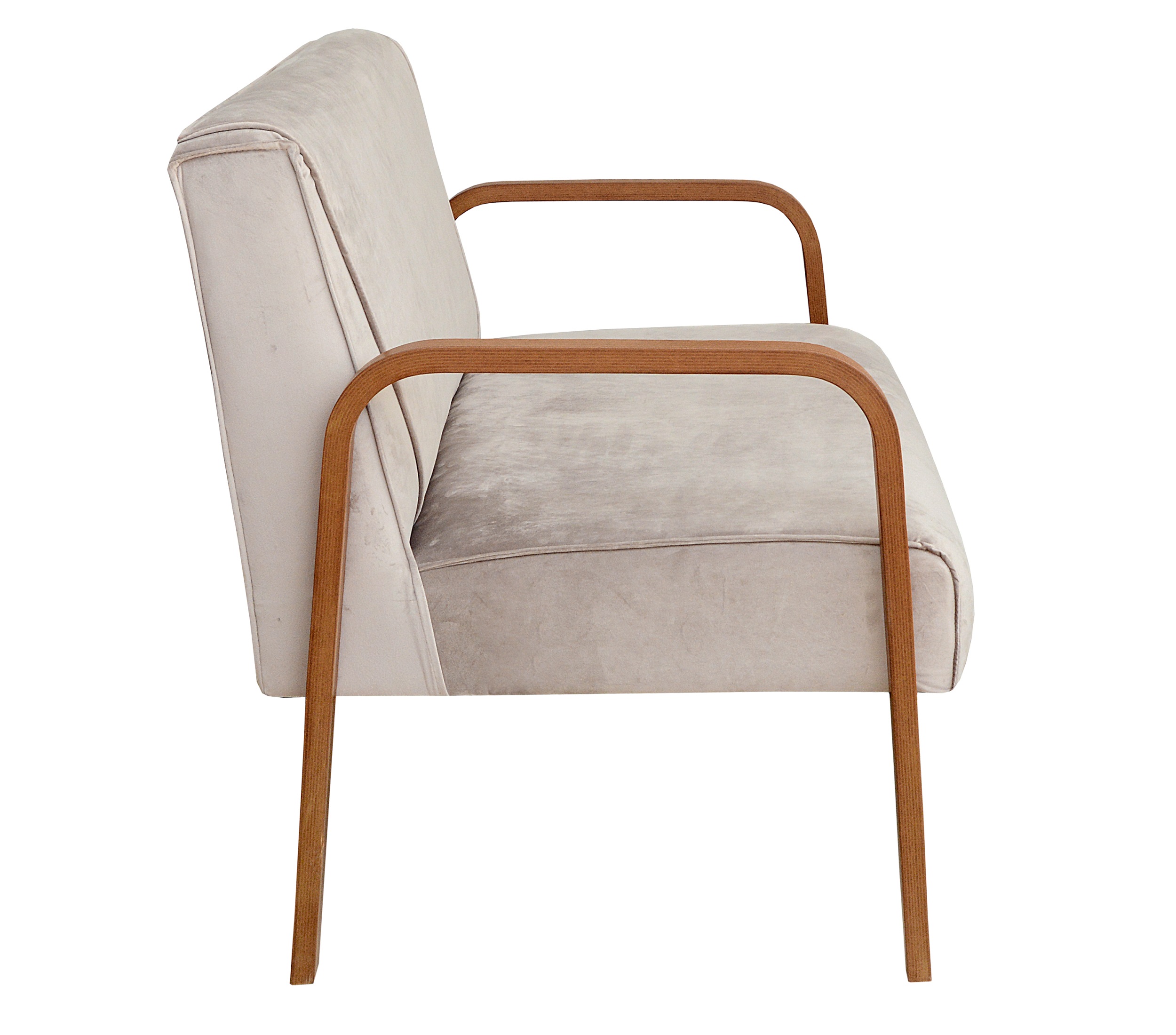 Poltrona Namoradeira 2 Lugares Anita - Suede Bege