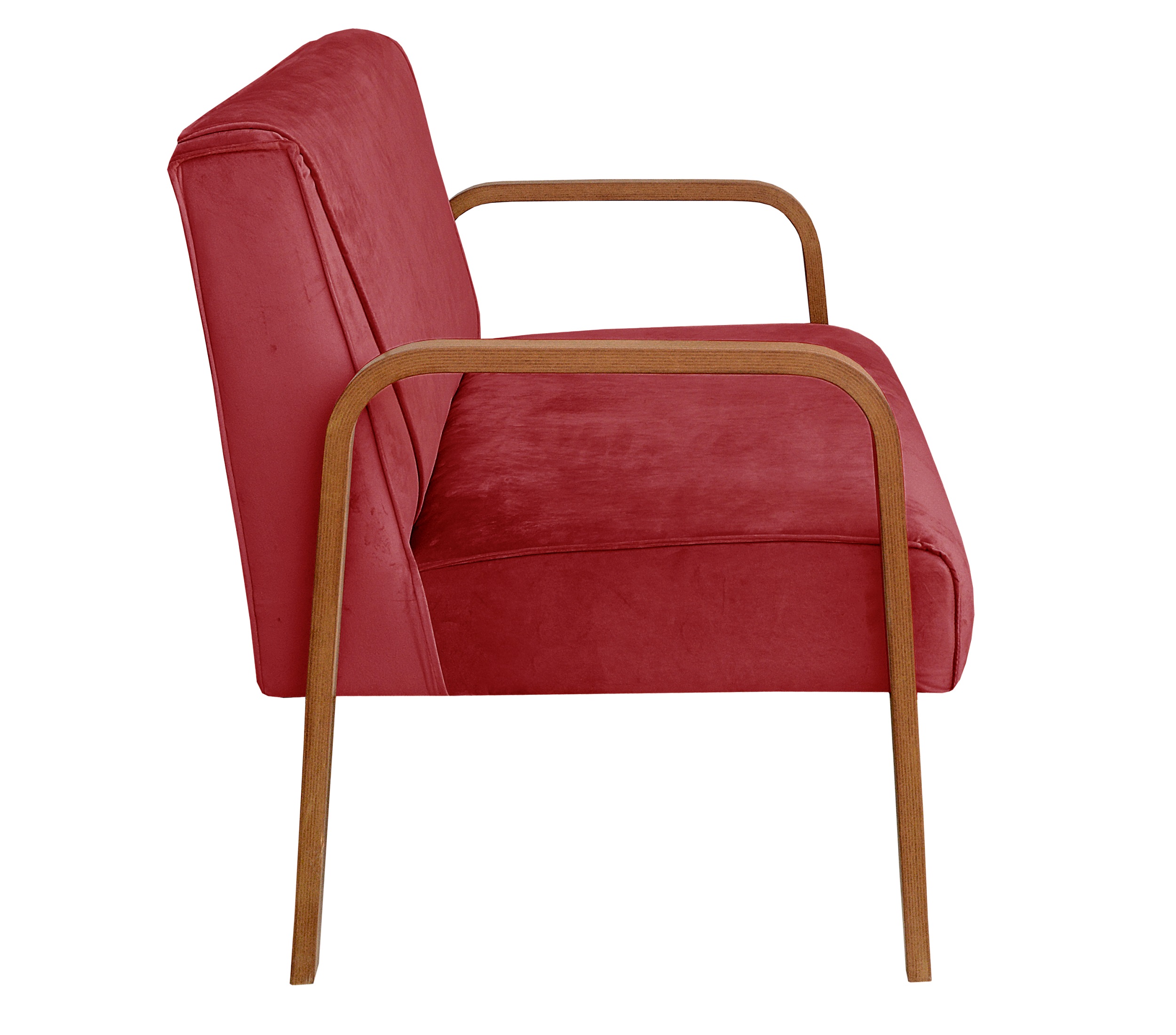 Poltrona Namoradeira 2 Lugares Anita - Suede Bordô