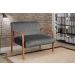 Poltrona Namoradeira 2 Lugares Anita - Suede Cinza