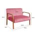 Poltrona Namoradeira 2 Lugares Anita - Suede Rosa