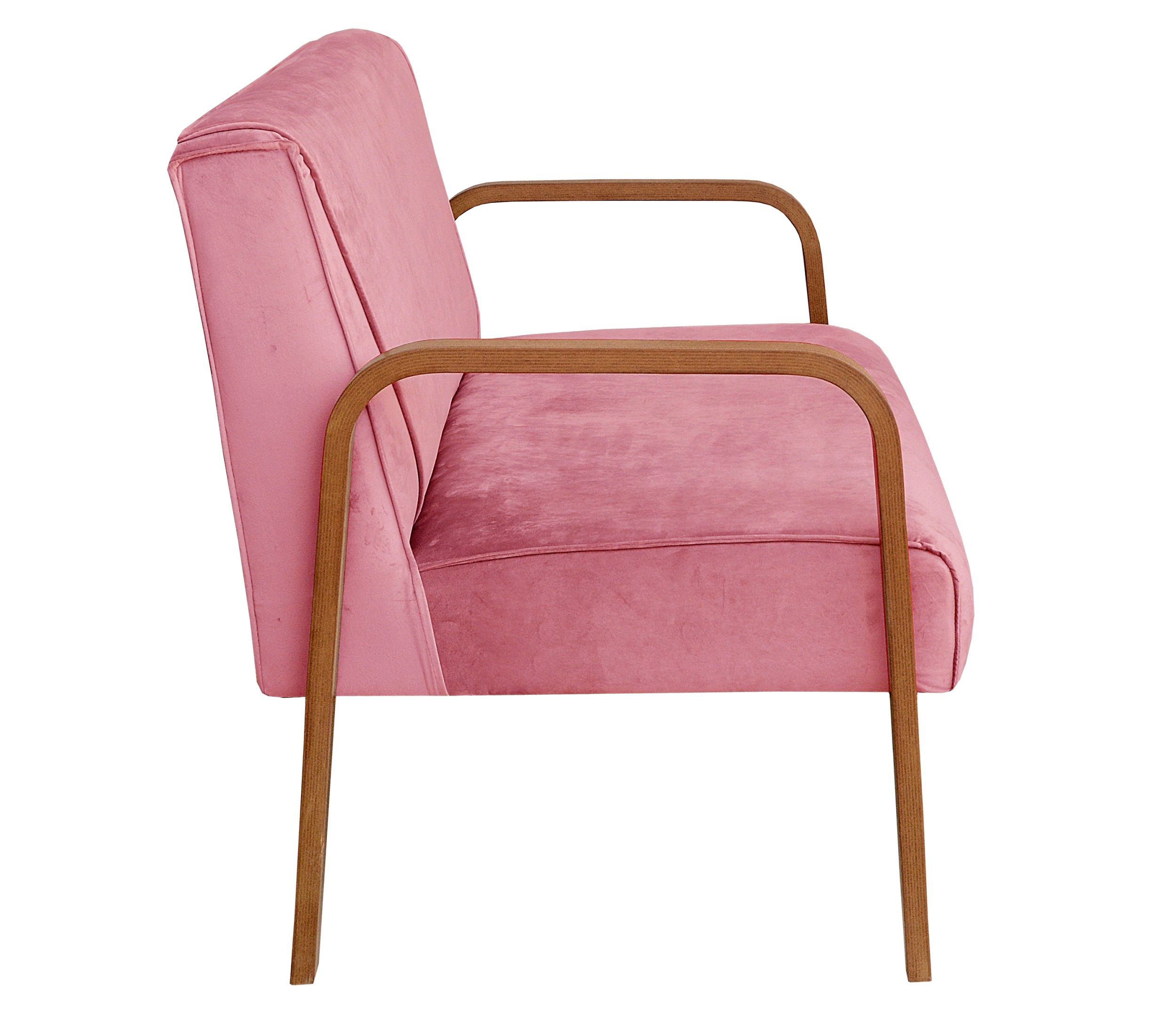 Poltrona Namoradeira 2 Lugares Anita - Suede Rosa