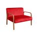 Poltrona Namoradeira 2 Lugares Anita - Suede Vermelho