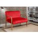 Poltrona Namoradeira 2 Lugares Anita - Suede Vermelho