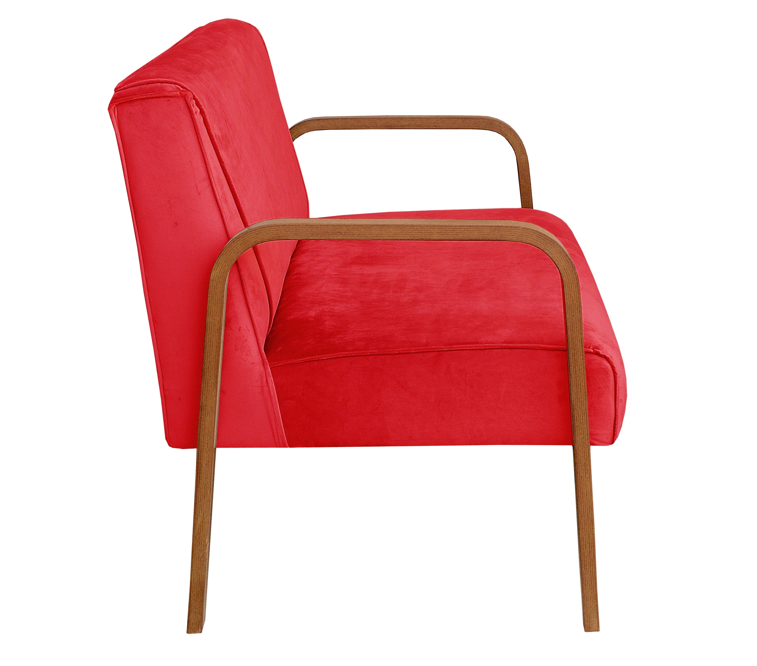 Poltrona Namoradeira 2 Lugares Anita - Suede Vermelho