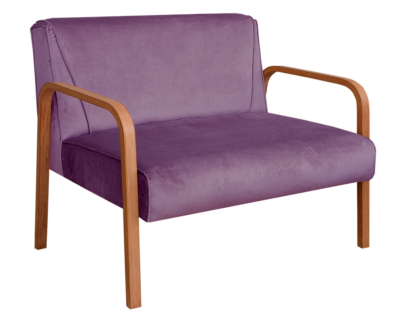 Poltrona Namoradeira 2 Lugares Anita - Veludo Roxo