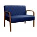 Poltrona Namoradeira 2 Lugares Lara - Suede Azul Marinho