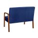 Poltrona Namoradeira 2 Lugares Lara - Suede Azul Marinho