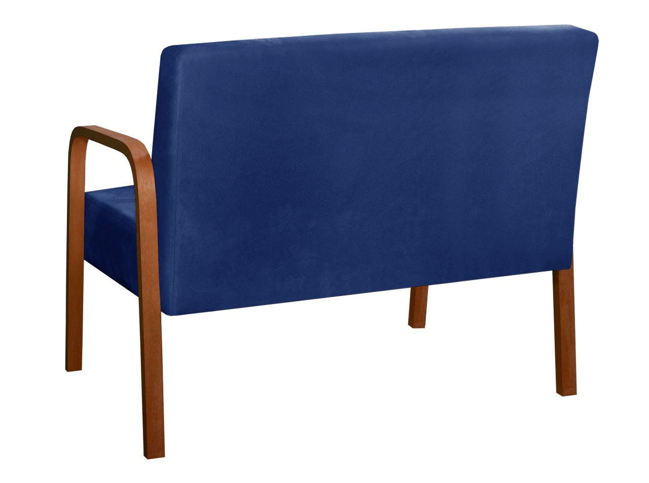 Poltrona Namoradeira 2 Lugares Lara - Suede Azul Marinho