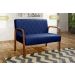 Poltrona Namoradeira 2 Lugares Lara - Suede Azul Marinho