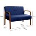 Poltrona Namoradeira 2 Lugares Lara - Suede Azul Marinho