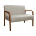 Poltrona Namoradeira 2 Lugares Lara - Suede Bege Claro