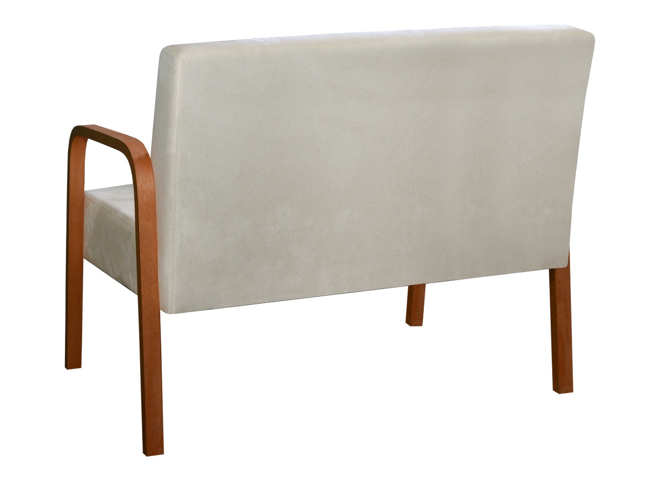 Poltrona Namoradeira 2 Lugares Lara - Suede Bege Claro