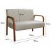 Poltrona Namoradeira 2 Lugares Lara - Suede Bege Claro
