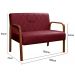 Poltrona Namoradeira 2 Lugares Lara - Suede Bordô