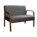 Poltrona Namoradeira 2 Lugares Lara - Suede Cinza Grafite