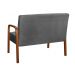 Poltrona Namoradeira 2 Lugares Lara - Suede Cinza Grafite