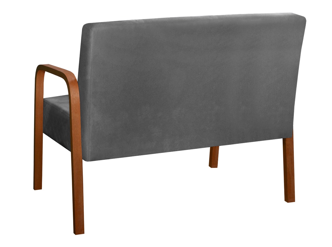 Poltrona Namoradeira 2 Lugares Lara - Suede Cinza Grafite