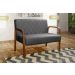 Poltrona Namoradeira 2 Lugares Lara - Suede Cinza Grafite