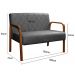 Poltrona Namoradeira 2 Lugares Lara - Suede Cinza Grafite