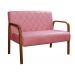 Poltrona Namoradeira 2 Lugares Lara - Suede Rosa