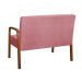 Poltrona Namoradeira 2 Lugares Lara - Suede Rosa