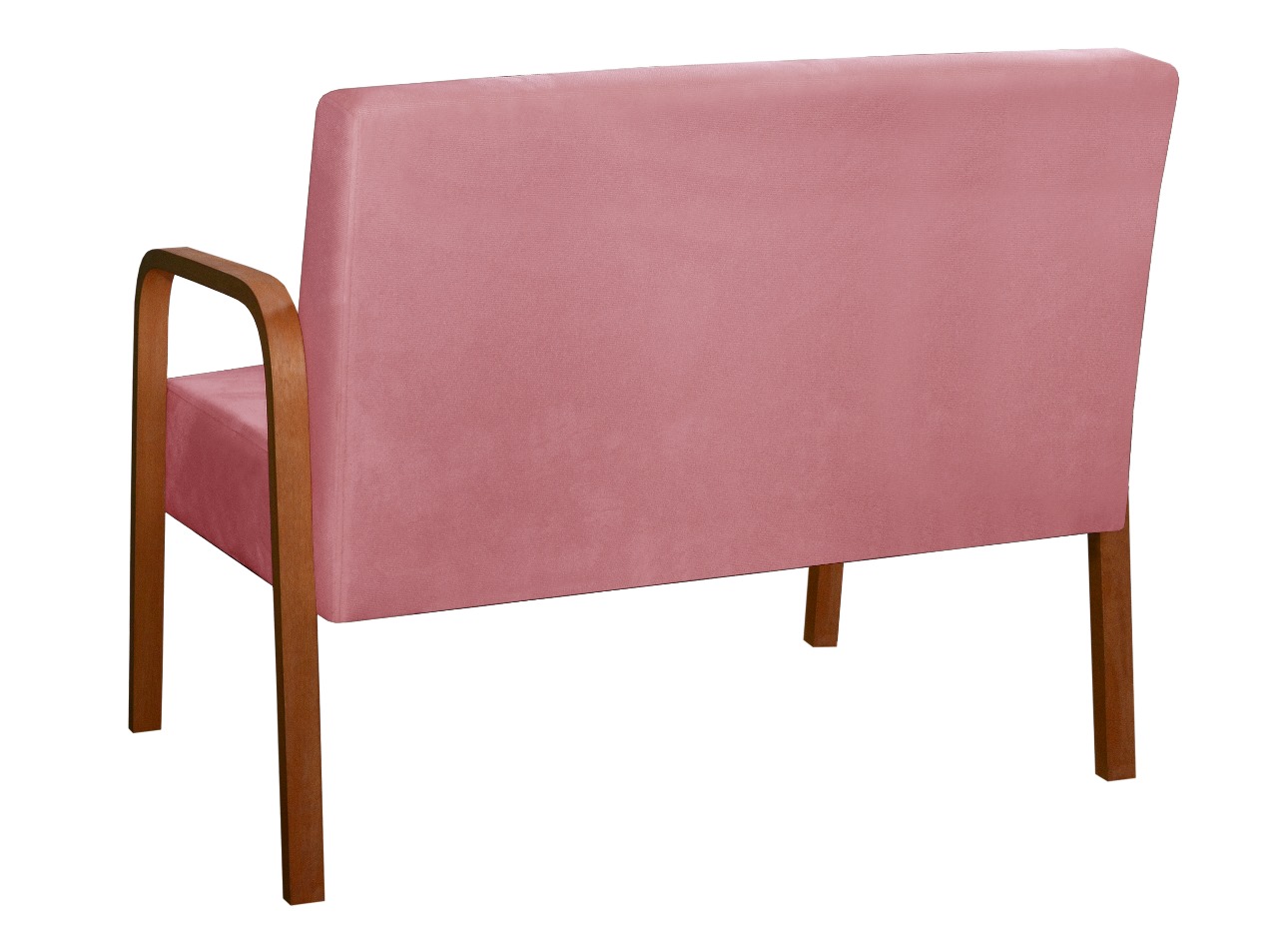 Poltrona Namoradeira 2 Lugares Lara - Suede Rosa