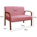 Poltrona Namoradeira 2 Lugares Lara - Suede Rosa