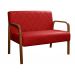 Poltrona Namoradeira 2 Lugares Lara - Suede Vermelho