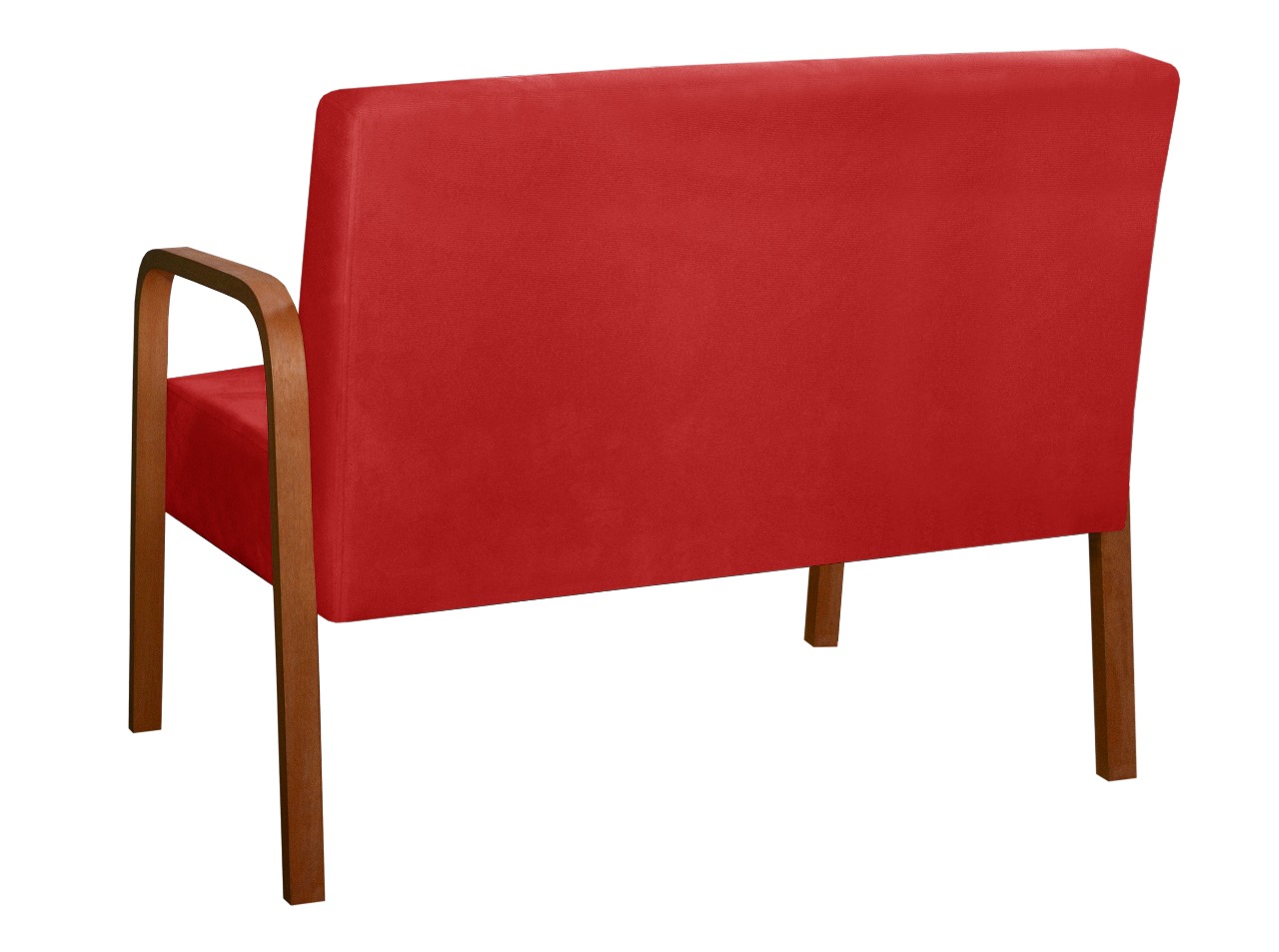 Poltrona Namoradeira 2 Lugares Lara - Suede Vermelho