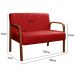 Poltrona Namoradeira 2 Lugares Lara - Suede Vermelho