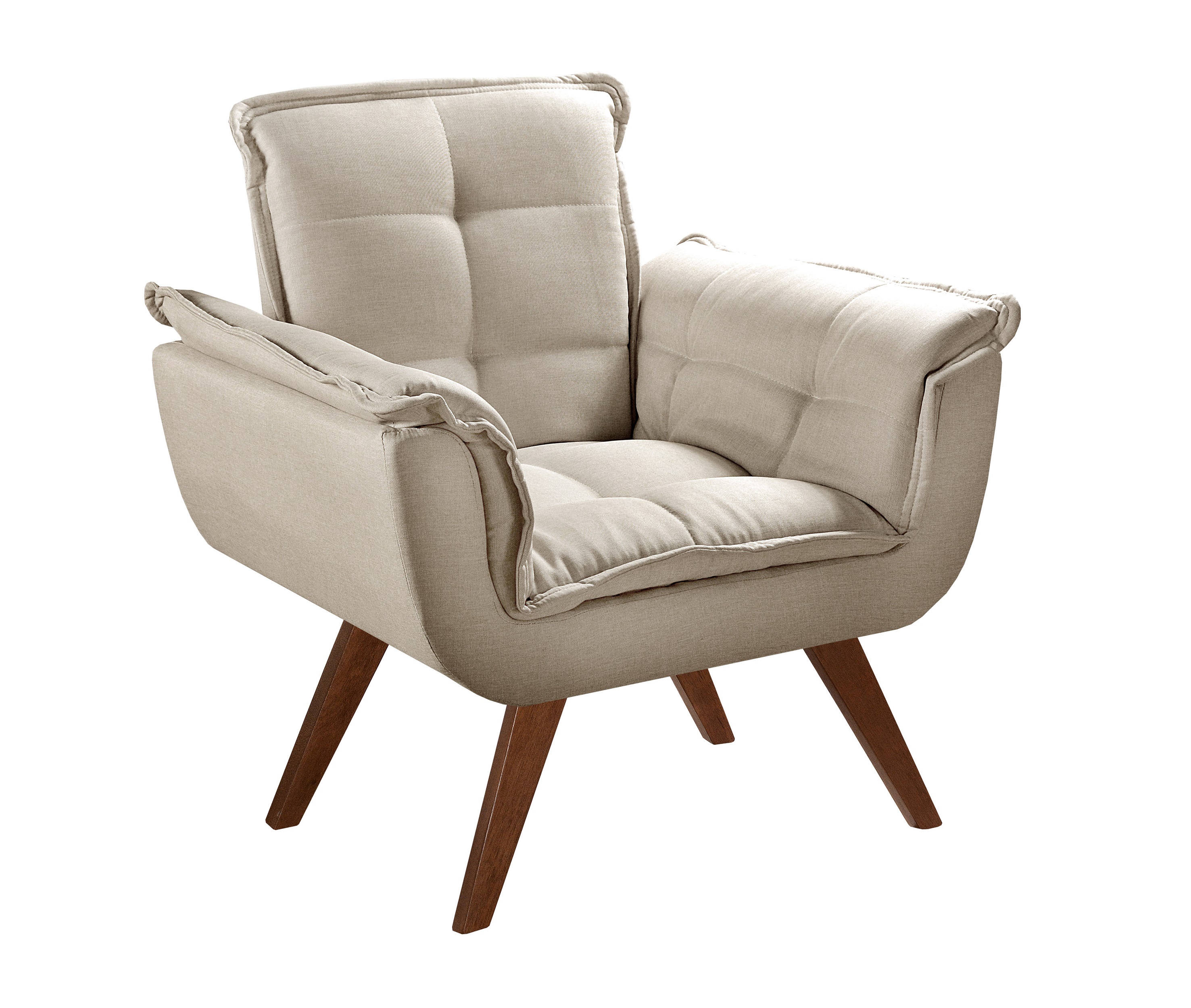 Poltrona Opala Decorativa - Linho Bege