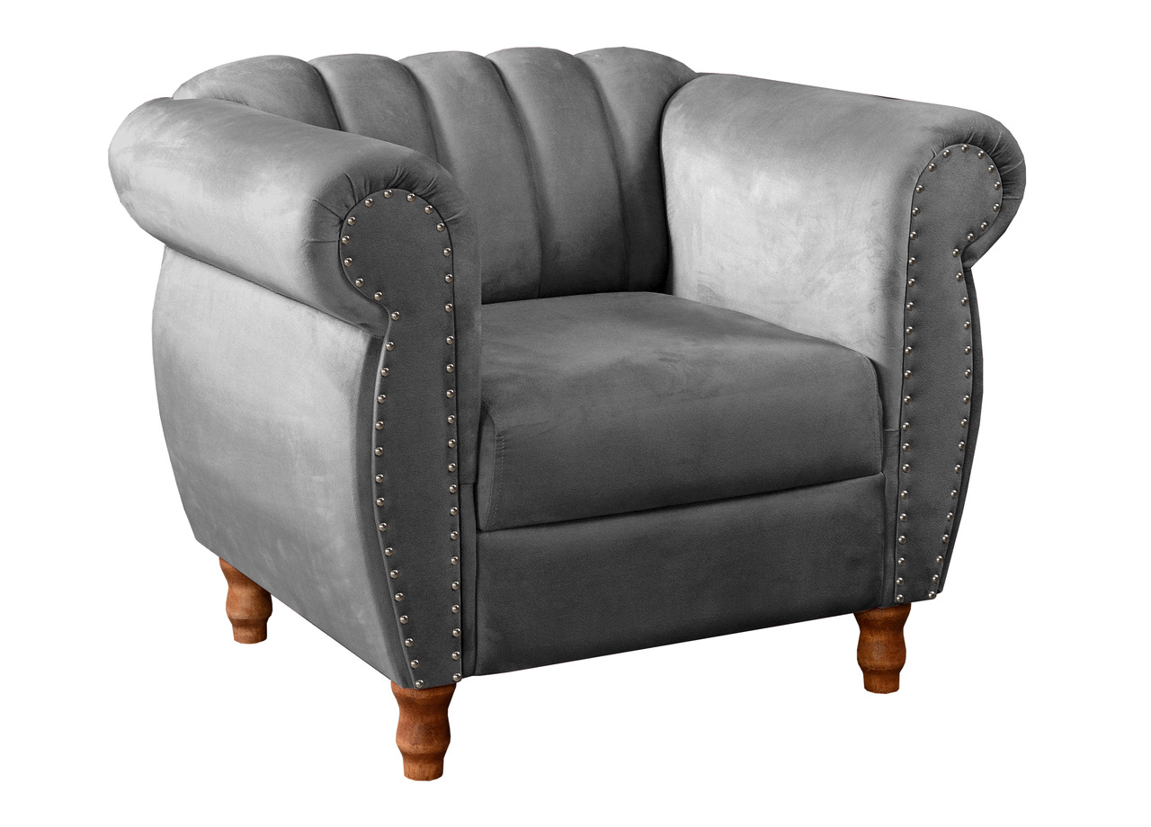 Poltrona Realeza Chesterfield Cadeira Vintage Decoração Retrô - Suede Azul Marinho