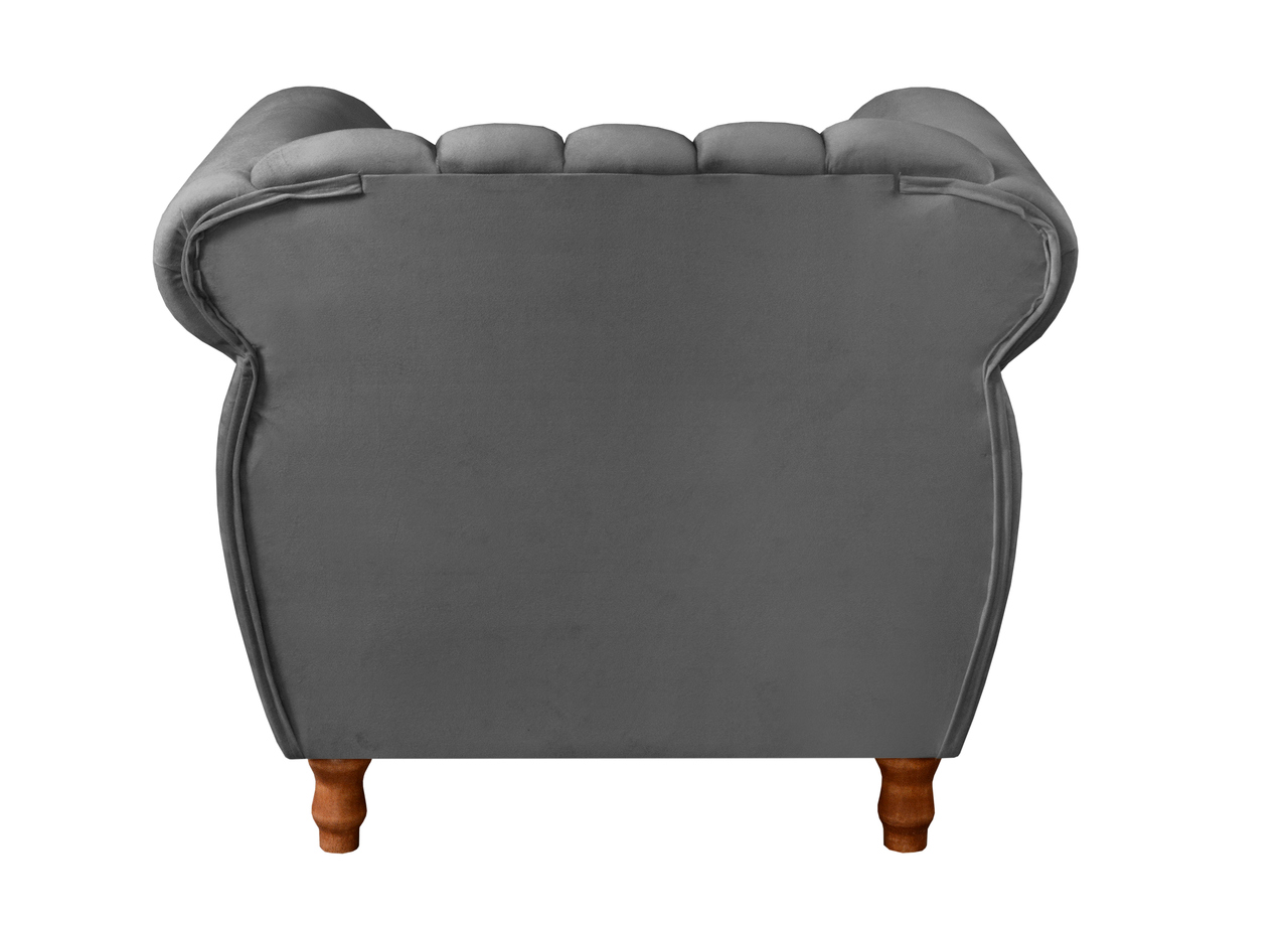 Poltrona Realeza Chesterfield Cadeira Vintage Decoração Retrô - Suede Azul Marinho