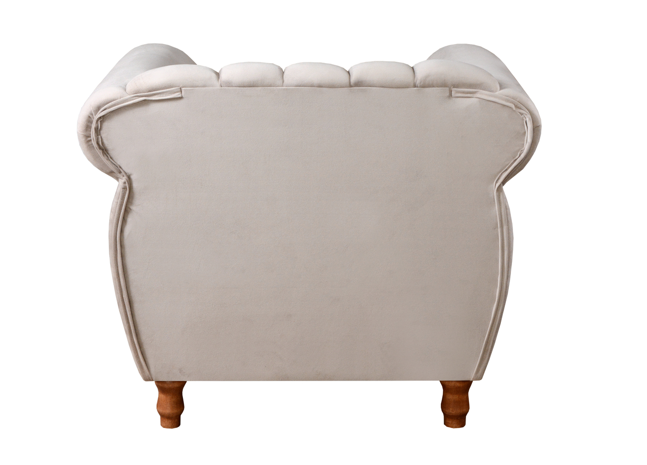 Poltrona Realeza Chesterfield Cadeira Vintage Decoração Retrô - Suede Bege Claro