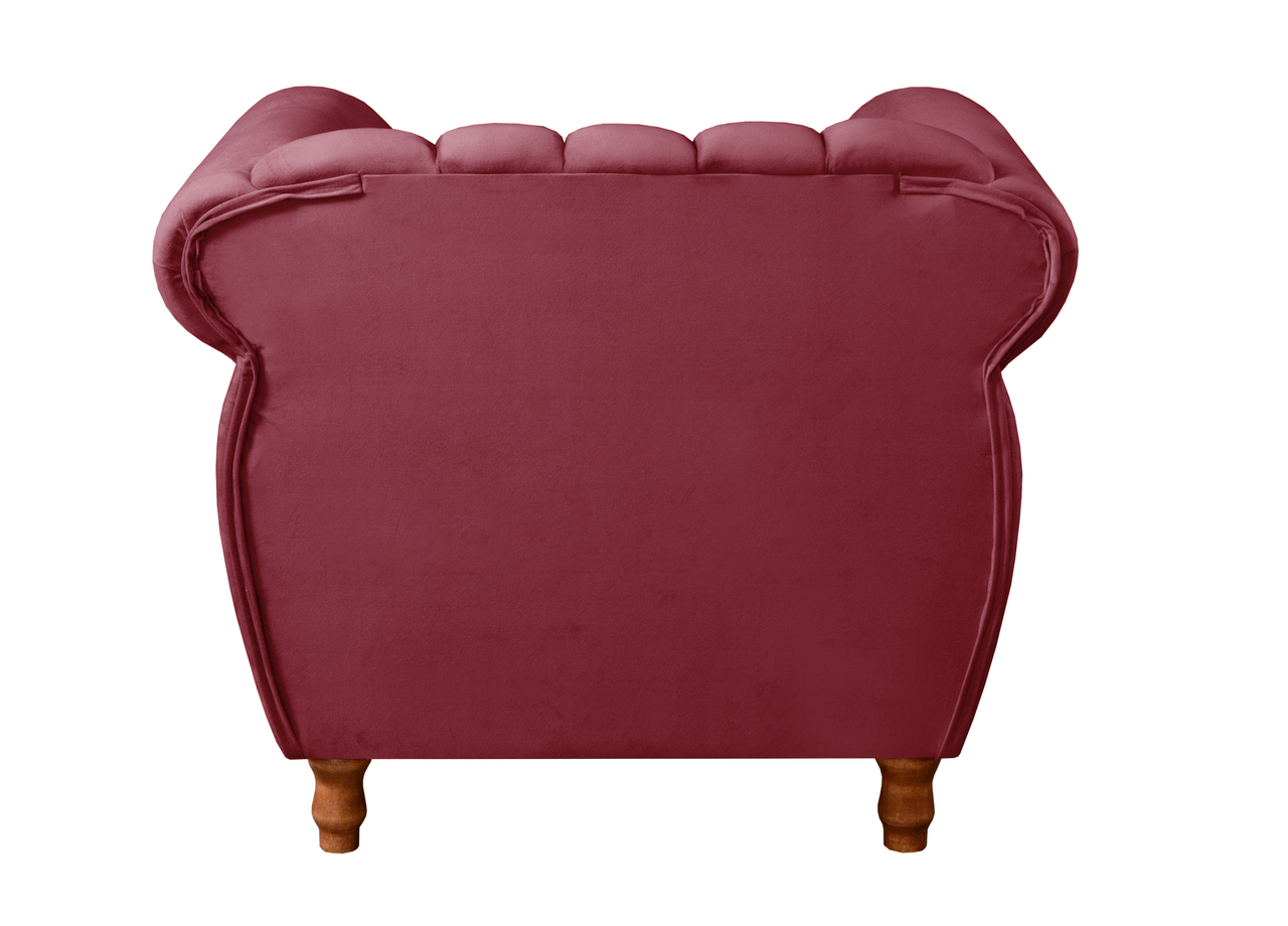 Poltrona Realeza Chesterfield Cadeira Vintage Decoração Retrô - Suede Bordô