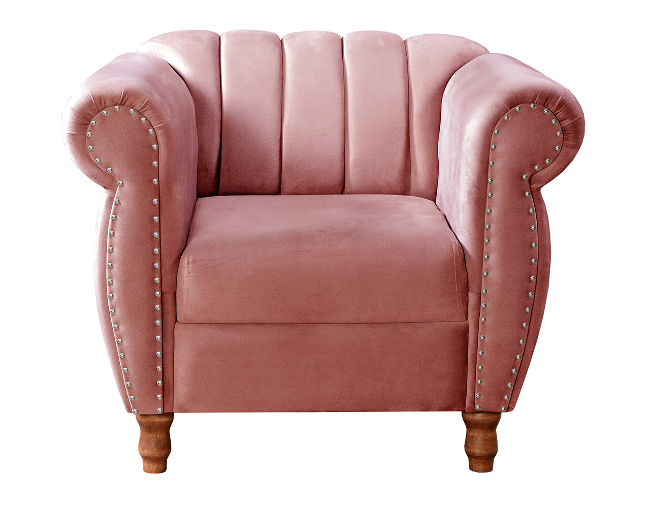 Poltrona Realeza Chesterfield Cadeira Vintage Decoração Retrô - Suede Rosa