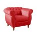 Poltrona Realeza Chesterfield Cadeira Vintage Decoração Retrô - Suede Vermelho