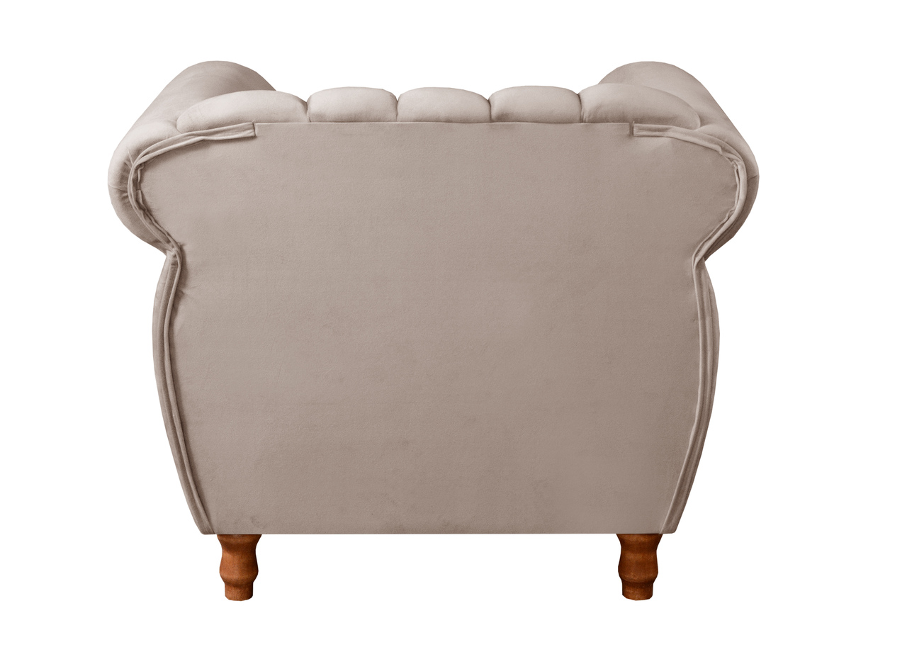 Poltrona Realeza Chesterfield Cadeira Vintage Decoração Retrô - Veludo Capuccino