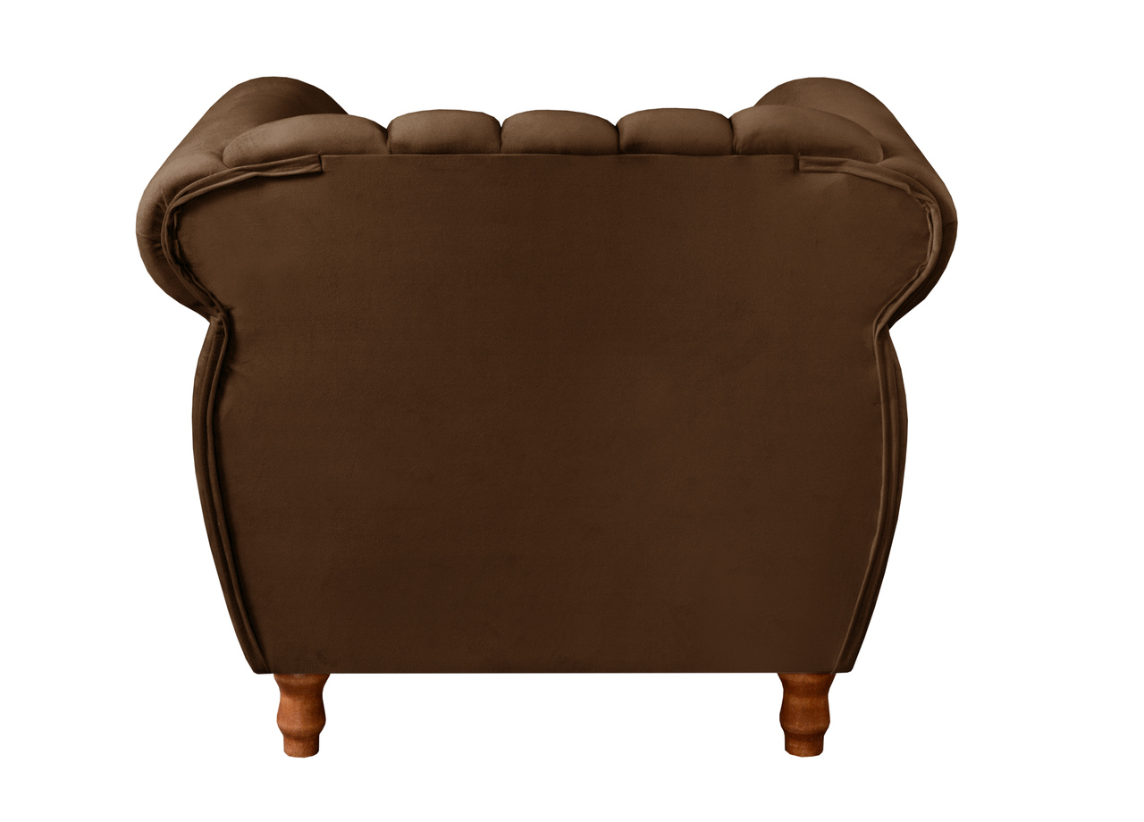 Poltrona Realeza Chesterfield Cadeira Vintage Decoração Retrô - Veludo Marrom