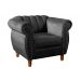 Poltrona Realeza Chesterfield Cadeira Vintage Decoração Retrô - Veludo Preto