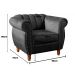 Poltrona Realeza Chesterfield Cadeira Vintage Decoração Retrô - Veludo Preto