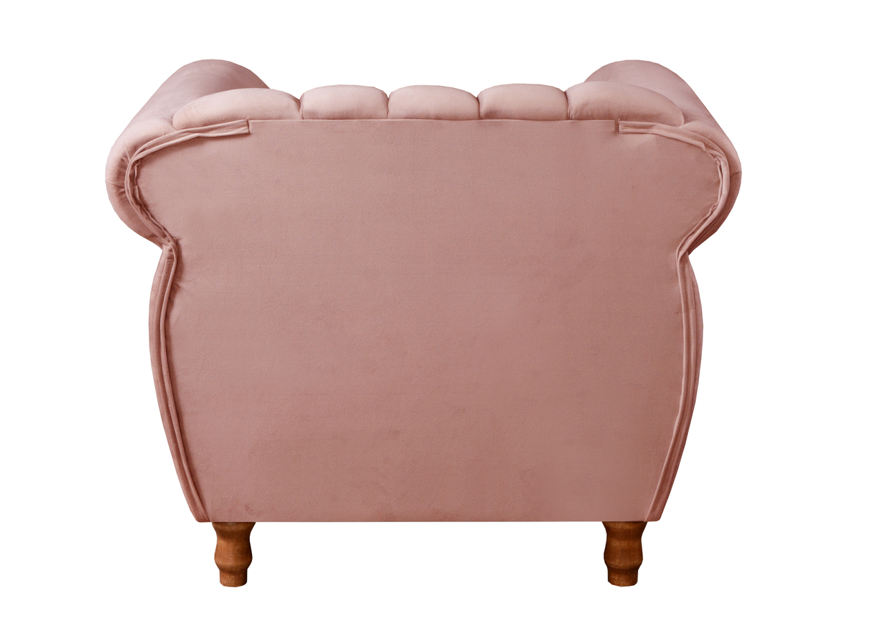 Poltrona Realeza Chesterfield Cadeira Vintage Decoração Retrô - Veludo Rosê