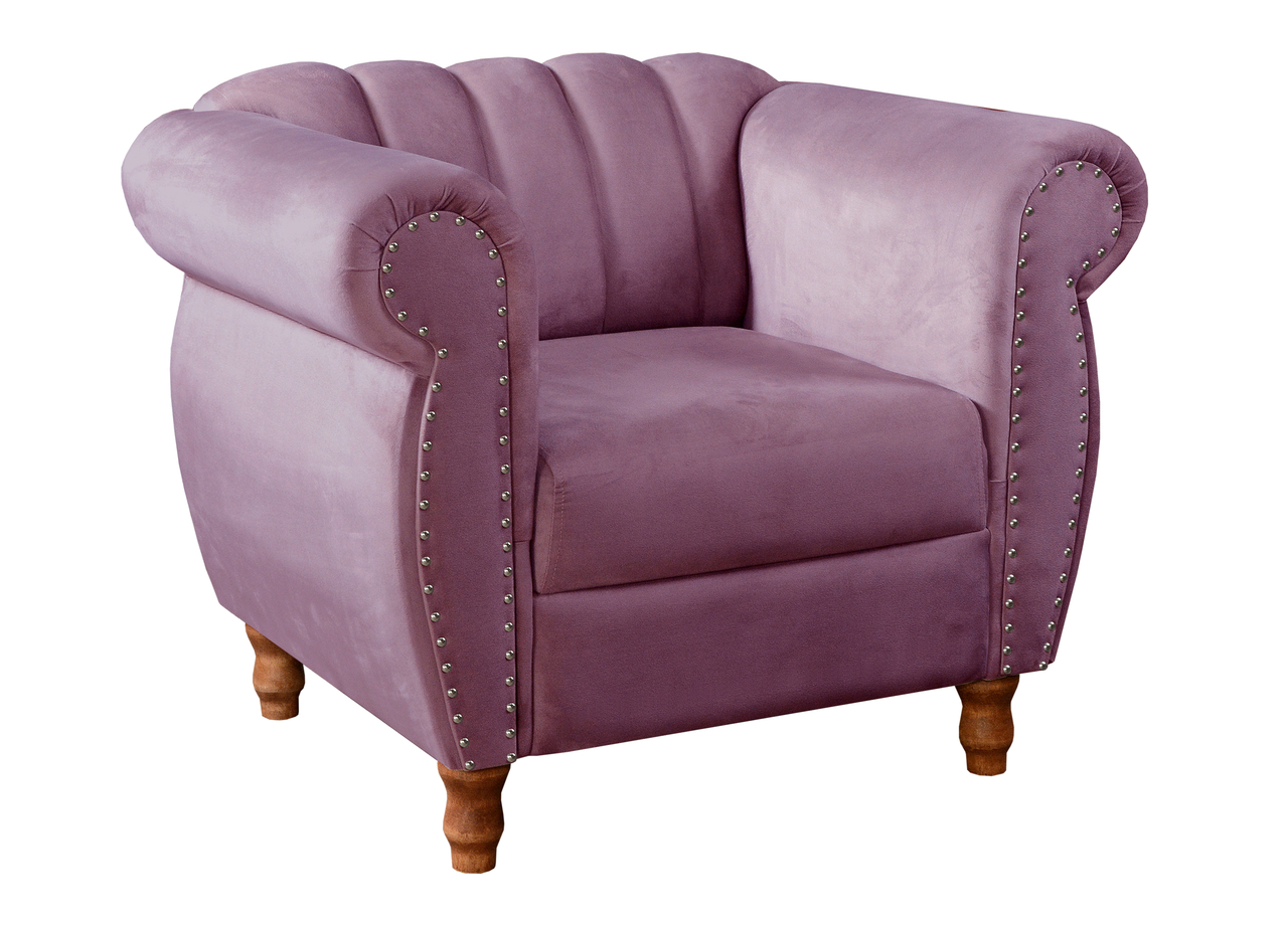 Poltrona Realeza Chesterfield Cadeira Vintage Decoração Retrô - Veludo Roxo