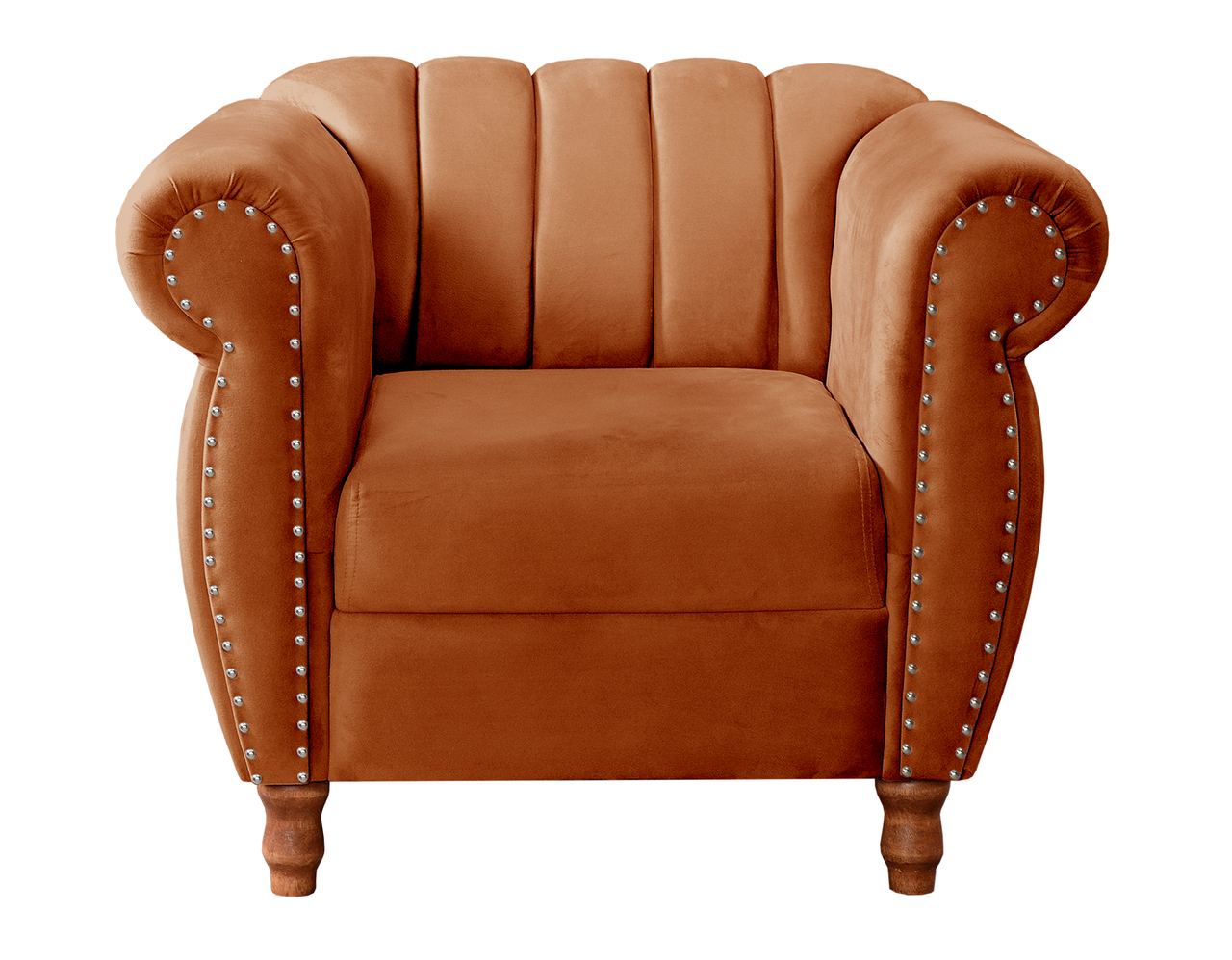 Poltrona Realeza Chesterfield Cadeira Vintage Decoração Retrô - Veludo Terracota