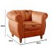 Poltrona Realeza Chesterfield Cadeira Vintage Decoração Retrô - Veludo Terracota