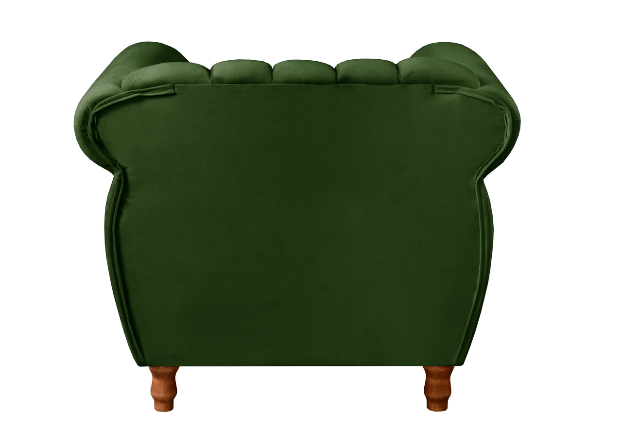 Poltrona Realeza Chesterfield Cadeira Vintage Decoração Retrô - Veludo Verde