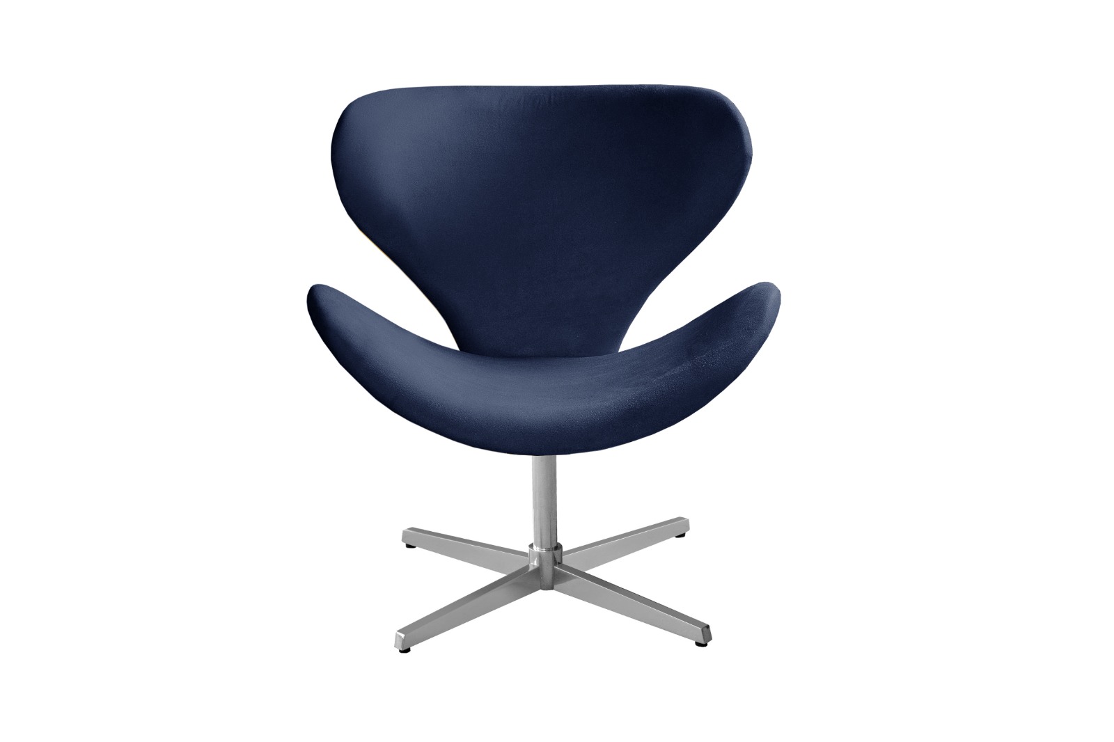 Poltrona Swan Giratória De Alumínio Ísis - Suede Azul