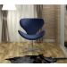 Poltrona Swan Giratória De Alumínio Ísis - Suede Azul